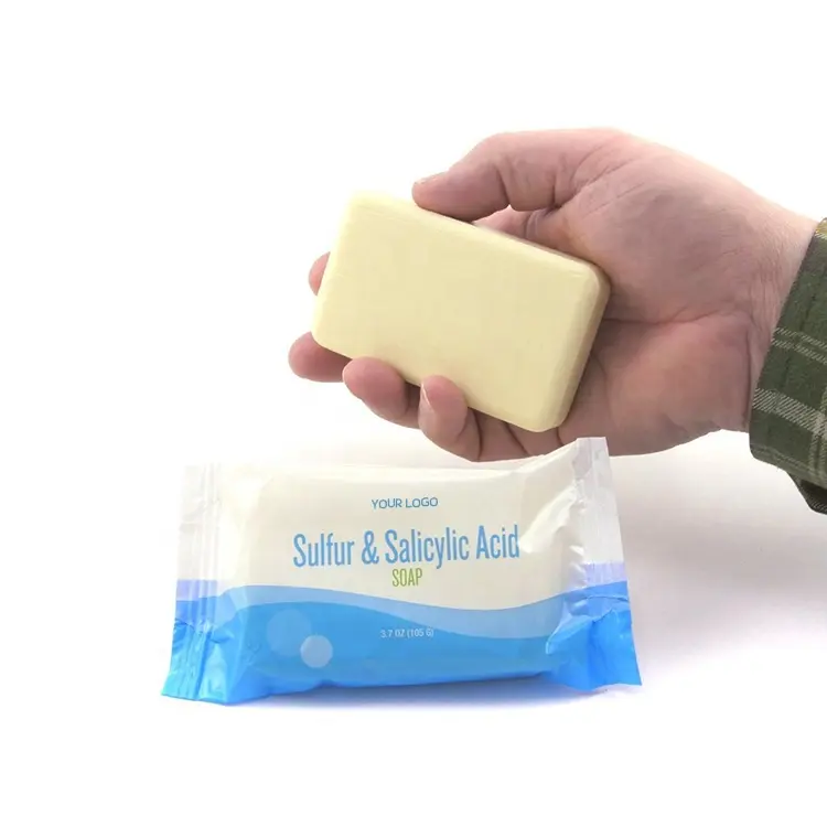 Salicylic Acid Sulfur Exfoliating Soap Whitening Peeling Body Soap Scrubs Glycerine Kojic Acid Soap Base Bar for Acne Pimplees