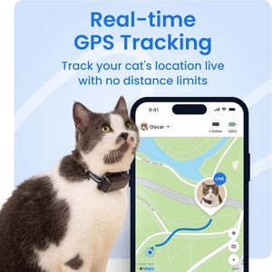 Traceur GPS intelligent pour chat Tractive, batterie 1 an, suivi en temps réel, localisation de l'animal, surveillance de la santé, application iOS - Product Image 2