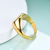 Benutzer definierte Männer Solid Siegelring Croissant Ring 18 Karat Gold Edelstahl Blank Ring für Frauen Mädchen Geschenk Laser gravur Logo