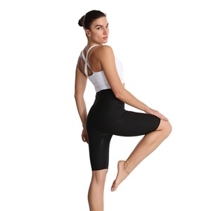 High Waisted Button <b>Down</b> Sports Tights Five Point <b>Pants</b> Running Sweat Inducing Yoga Leggings Black MLXL - Product Image 4