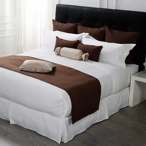 Eliya Brand Sprei Gaya Afrika Hotel Bed Sheet 100% Katun Putih Set Tempat Tidur