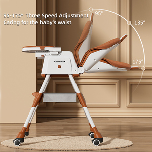 <span class=keywords><strong>Silla</strong></span> de Comer Ligera para Bebé con <span class=keywords><strong>Ruedas</strong></span> Universales, <span class=keywords><strong>Silla</strong></span> Alta Plegable y Cómoda para Bebé, Columpio Mecedor 2023 - Product Image 4