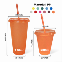 Gobelets en plastique à paillettes changeantes de couleur, personnalisables avec logo, réutilisables, en PP, 16 oz et 24 oz, pour café, boissons froides et eau, pour les fêtes