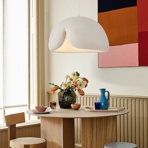 Lustre de salle à manger moderne minimaliste de style Wabi-Sabi français, luminaire suspendu artisanal de designer pour chambre à coucher, éclairage de salon - Product Image 1