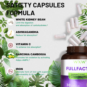 Fábrica a base de hierbas de alta potencia Control de peso Ashwagandha Saciedad Cápsulas adelgazantes Supresión del apetito Cápsulas de pérdida de peso rápida - Product Image 3