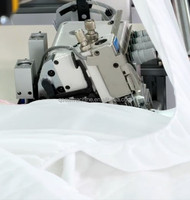 Machine à coudre surjeteuse automatique QS-5200DL-DR-SH pour draps élastiques ajustés, coudre à gauche et à droite