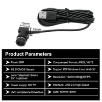 Mini caméra OTG pour téléphone portable, objectif téléobjectif Micro USB à longue focale EFL 12 mm, 25 degrés, streaming vidéo en direct, CCTV UVC 2MP HD