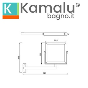 Kamalu SP-3592 20x20cm regolabile finitura cromata specchio da tavolo 1x/3x specchio per il trucco compatto per alberghi - Product Image 2