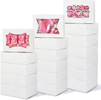 Boîtes de boulangerie blanches recyclables avec fenêtre pour biscuits, chocolats, beignets, cupcakes, muffins et desserts, idéales pour un cadeau de la Saint-Valentin