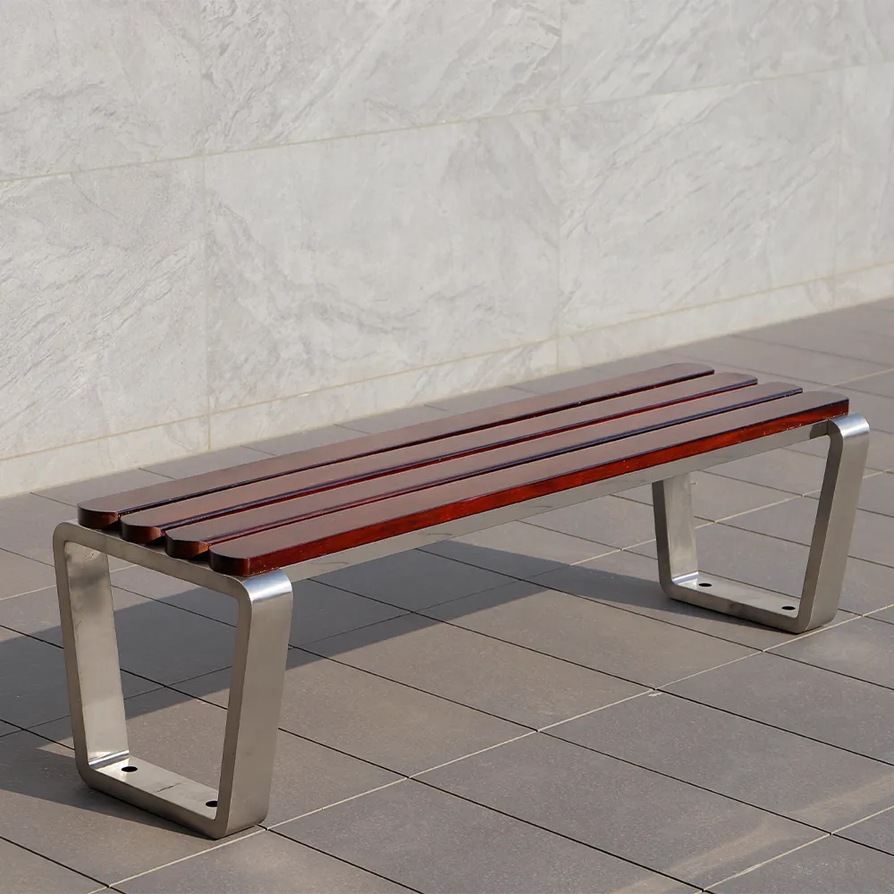 MARTES TL02 Customized Support Metal Park Bench Outdoor Furniture Colors Optional Patio Decoration Cast Steel Wooden Park Bench