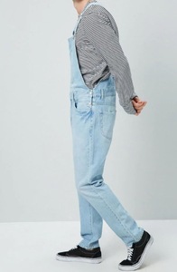 Pantaloni Salopette Casual da Uomo a Vita Media con Tasche Multiple in Denim Lavato di Cotone per Tuta - Spedizione Internazionale - Product Image 5