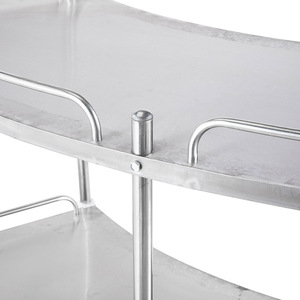 Chariot de traitement en acier inoxydable Haijuya en forme d'éventail, 32 pouces, 2 niveaux, chariot mobile d'hôpital avec roues - Product Image 3