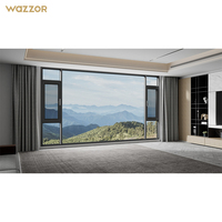 Fenêtre à battants à cadre en aluminium de couleur noire en alliage d'aluminium moderne de haute qualité Wazzor avec filet d'écran