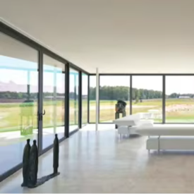 Porte coulissante intérieure en PVC moderne, anti-effraction, avec <span class=keywords><strong>double</strong></span> <span class=keywords><strong>vitrage</strong></span> en verre trempé, finition étanche - Product Image 2