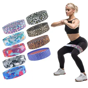 custom pink fabric workout yoga exercise Animal pattern resistance hip band Tie dye print 3-piece fitness bo0dy exercise band