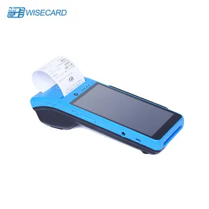 Wisecard Terminal POS genggam T90 Android 12, peralatan POS biometrik pembaca kartu NFC Printer termal bawaan layar sentuh