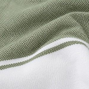 Olive Green Bamboo Bath <b>Towel</b> Fine Woven Texture <b>White</b> Border Soft Absorbent Quick Dry Lightweight Spa Hotel Gym Travel Sheet - Product Image 4