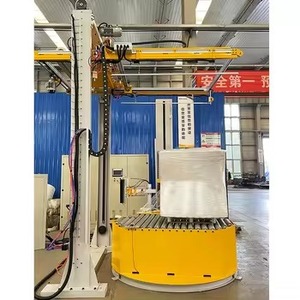 Online Automatic Pallet Wrapper Wrapping Machine With <b>Roller</b> Conveyor Online Pallet Stretch Wrapping Machine - Product Image 6