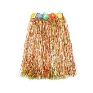 Jupe en herbe bon marché jupes hawaïennes Luau Hula double couche faveurs fournitures multicolores pour adultes - Product Image 2