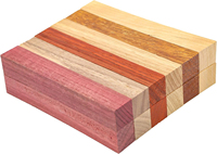 Ensemble de blocs de bois exotiques pour stylos, assortiment de blocs de bois dur (Purpleheart, Padauk, Érable), fournitures d'artisanat en bois, bois naturel