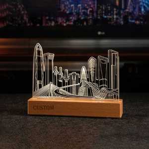 Ornements de bureau circulaires en acrylique transparent, vierges, pour la personnalisation en gros, cadeaux d'entreprise souvenirs, décoration de lampe de table et éclairage de Noël - Product Image 1