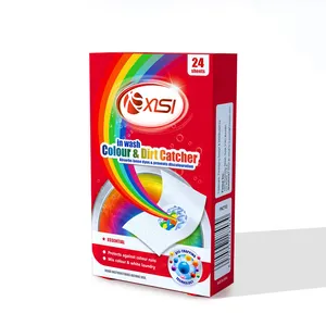 Venta al por mayor 24 hojas Color Catchers Sheets para lavandería Shout con Carbon Color Grabber, Color Run Remover para ropa