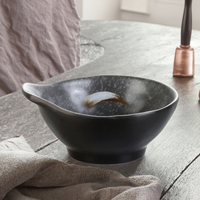 Vente en gros incassable couleur noire bols de trempage en mélamine pour petit restaurant