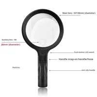 5x 10x USB Rechargeable 30LED Neck Hanging Handheld Head-Mounted Desktop Reading Repair Magnifier