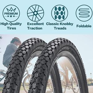 JICUER 내구성 60TPI 펑크 방지 <span class=keywords><strong>MTB</strong></span>/뚱뚱한 자전거 내부 튜브 4.0/3.0 26x4.0 방향 트레드 접이식 고무 1636D/1633D - Product Image 6