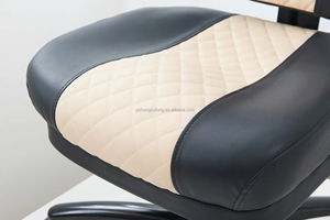 新しいデザインコンフォートレザー木製マカオ中古カジノチェアカジノポーカーチェア車輪付き - Product Image 4