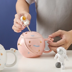 ชุดแก้วกาแฟเซรามิก,ชุดแก้วเซรามิกพร้อมกล่องของขวัญลายการ์ตูนจรวด - Product Image 2