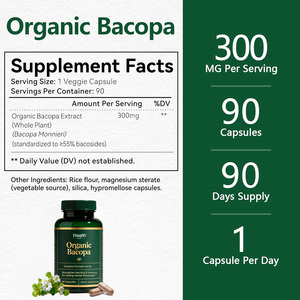Cápsulas de Extracto de Bacopa de Fábrica Profesional para la Salud Cognitiva con Fórmula de Apoyo Cerebral, Servicio OEM ODM, Suministro al por Mayor - Product Image 3