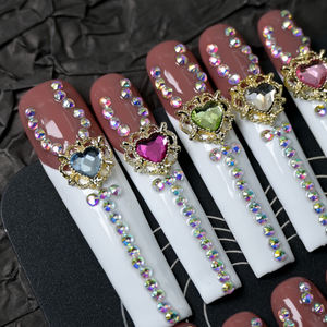 Uñas Postizas de Lujo Hechas a Mano al por Mayor, 10 Piezas, Reutilizables, Cobertura Completa, Uñas Acrílicas Largas, Precio de Fábrica - Product Image 2