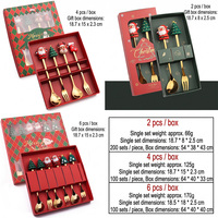 Ensemble de cuillères et fourchettes de Noël professionnelles pour la pâtisserie, en acier inoxydable poli miroir, pour café, dessert, fruits, cadeau, vente en gros