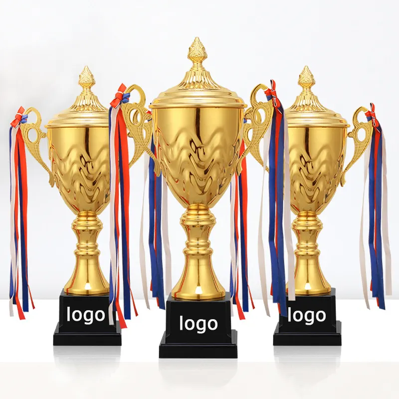 Figuras 3D de Metal de alta gama, juego creativo de reunión deportiva, mundo personalizado, copa de trofeo chapada en oro, trofeo, hecho en China