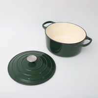 Poêle à soupe en fonte pour four hollandais Poêle à gaz Casserole ronde pré-assaisonnée