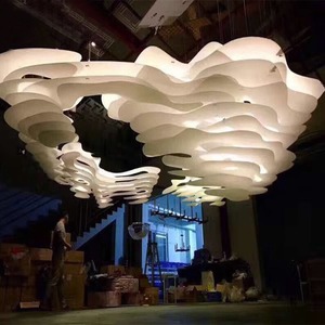 Custom Cloud Acrylic LED <strong>Chandeliers</strong> for Hotels Lobbies Banquet Halls-Remote Lighting Pendant Lights for Sale - Product Image 3