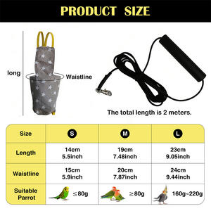 Sabuk Tarik Tali Bebas untuk Burung Beo dari Bahan Polyester dengan Desain Elastis dan Pola Bunga untuk Perlengkapan Berjalan dan Terbang Burung - Product Image 4