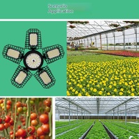 Lampe de culture LED pliable E27, ampoule réglable 4000K à 5 feuilles pour serre, légumes d'intérieur, plantes succulentes