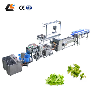 Ligne de découpe et de lavage pour laitues, choux, céleri et légumes à feuilles, avec machine de découpe en sections et laveuse par pulvérisation - Product Image 1