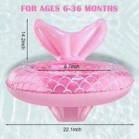 Bouée de sauvetage gonflable en PVC écologique en forme de queue de sirène rose pour enfants, siège de bain de sécurité pour bébé