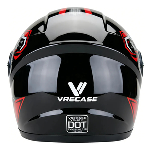 Casco de Moto con Certificación DOT Vrecase Rojo Negro Visor HD Protector Diseño Mecánico Segunda Generación Talla M (57-58cm) - Product Image 3