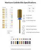 Broca de carburo de tungsteno de 6.0mm con forma de cono cónico y deflector antipolvo para construcción de uñas en capas y eliminación de gel, suministros para salón de uñas