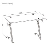Table de bureau d'ordinateur de jeu d'éclairage RVB GMD16-1 avec cadre robuste pour la configuration du bureau à domicile et l'utilisation des sports électroniques