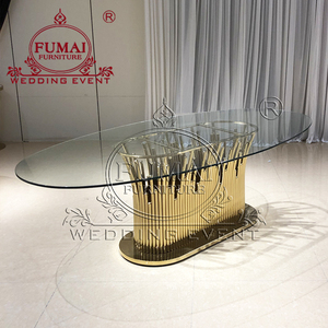 Mesas de Acero Inoxidable con Cubierta de Vidrio Templado para Uso Comercial, Comedor y Exteriores, Muebles para Bodas - Product Image 6