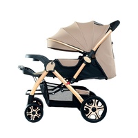 Poussette pliable pour bébé avec cadre en métal, capacité de charge de 15 kg, pliage en un clic, grand panier de rangement et amortisseurs pour 0-6 mois