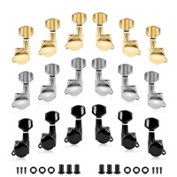 High Quality Custom 3L+3R Silver Automatic Guitar Tuning Keys Metal Acoustic Guitar Head Tuner Pegs Wholesale Cheap