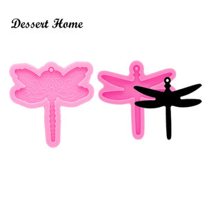 DY0837 Diy Glossy <span class=keywords><strong>Dragonfly</strong></span> Sleutelhanger Siliconen Mal-Craft Epoxy Mallen-Diy Mould Voor Epoxyhars Sieraden Maken - Product Image 1