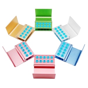 Hot Sale OEM Manual Aluminum Dental Bur Holder Stand with 10/16 Holes Silicone Ring FG RA Burs Autoclavable - Product Image 2