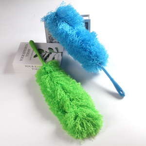 <b>Feather</b> <b>Duster</b> Flexible Threaded Handle Electrostatic Dust Removal Cleaning Tool Green Blue Color Options - Product Image 1